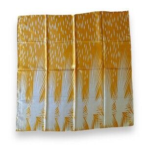 Yellow Scarf With White Geometric 35” X 35” Women Headscarf Scarve